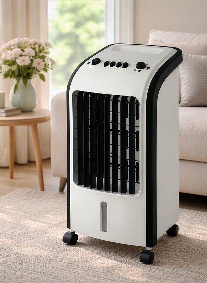 كادي ون مكيف هواء صحراوي متنقل مع خزان مياه سعة 4 لتر و قوة 80 واط، مبرد هواء محمول ب 3 سرعات هواء مختلفة مزود بعجلات و مؤشر لمستوى الماء مناسب للمنزل و المكتب - Image 1